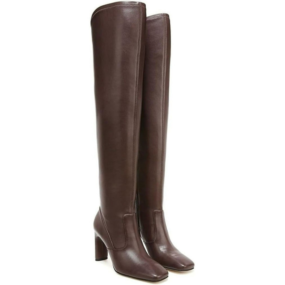 Sarto By Franco Sarto Over the Knee Block Boots 7.5 M WIDE Calf Chocolate Brown - Picture 2 of 16